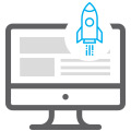 website with rocket icon